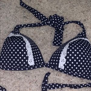 Triangle polka dot bikini top